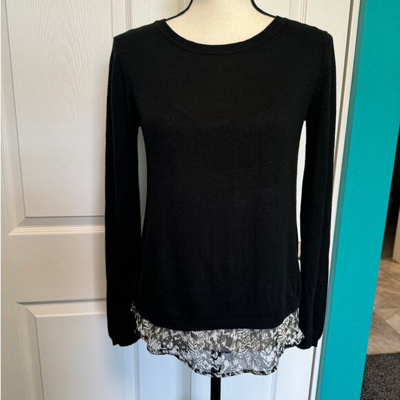 Verve Blues Tulip Back Black Double Layer Sweater Animal Print Women's Small - Picture 5 of 11